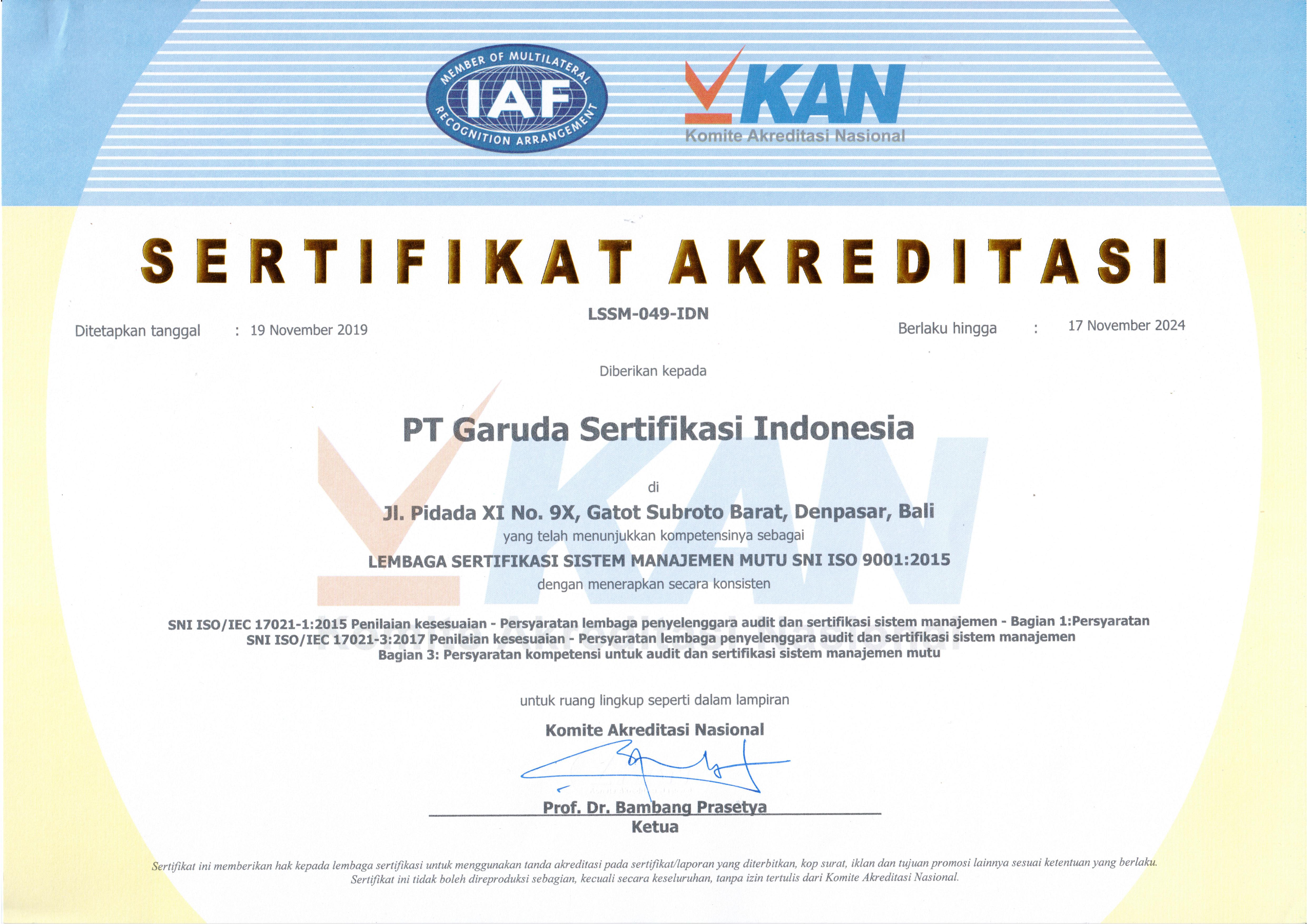 SNI ISO 9001 : 2015