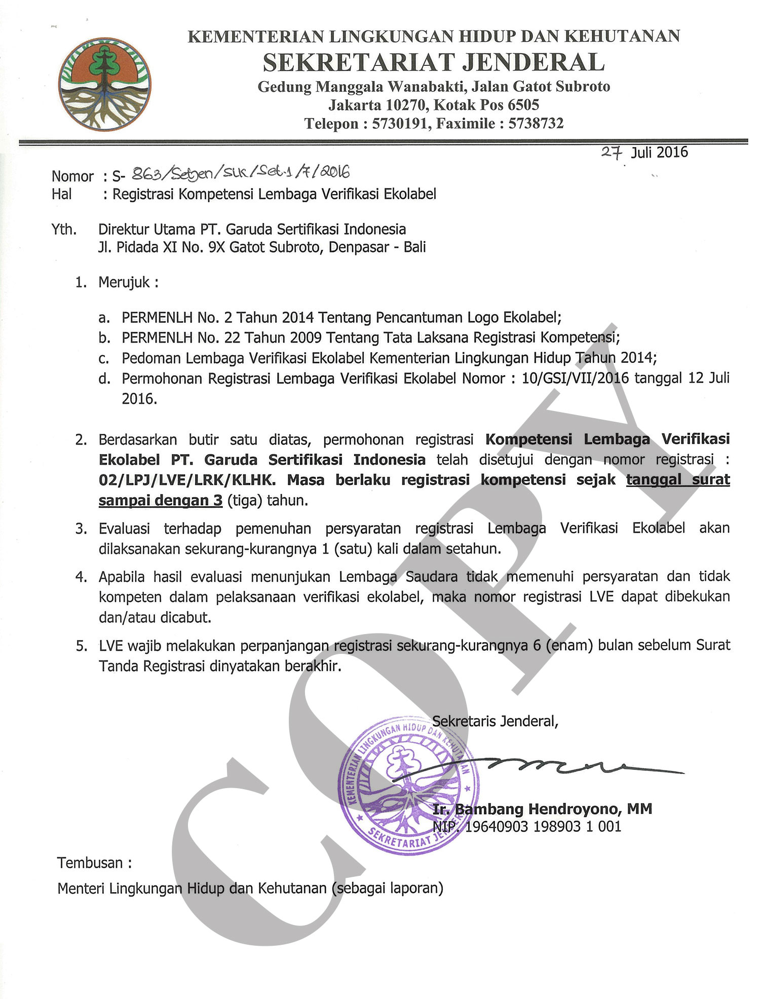 LEMBAGA VERIFIASI EKOLABEL (LVE)